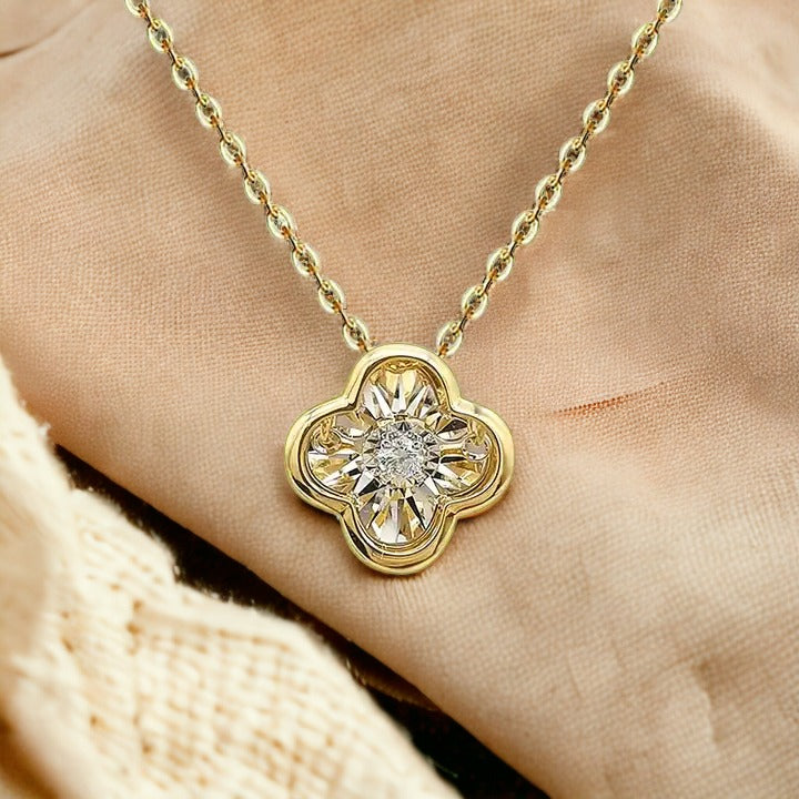 Gleaming Gold Clover Necklace