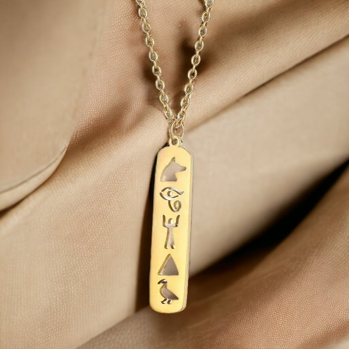 Gold Egyptian Symbols Necklace