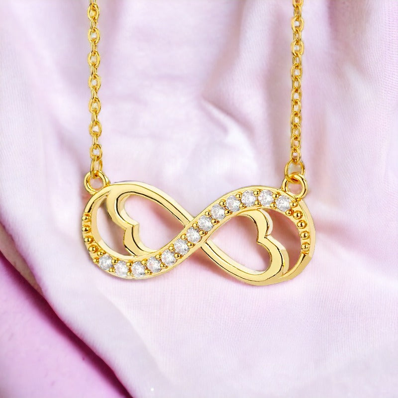 Gold Everlasting Heart Loop Necklace