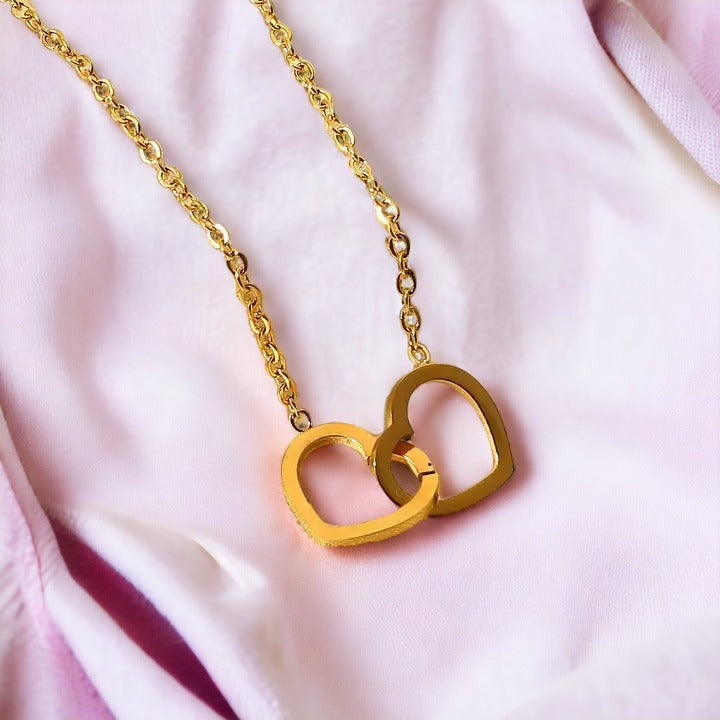 Gold Heart Infinity Necklace