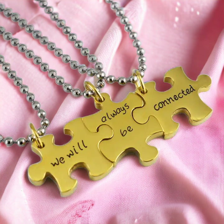 Gold Jigsaw Best Friend Necklace