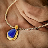 Gold Lapis Dreamcatcher Necklace