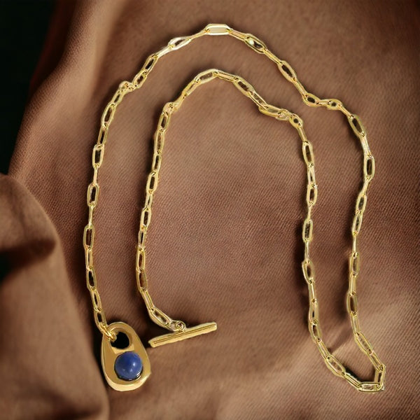 Gold Lapis Royal Blue Necklace