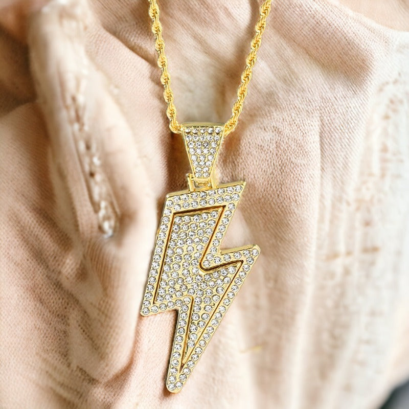 Gold Lightning Bolt Elegance Necklace