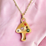 Gold Magic Mushroom Necklace