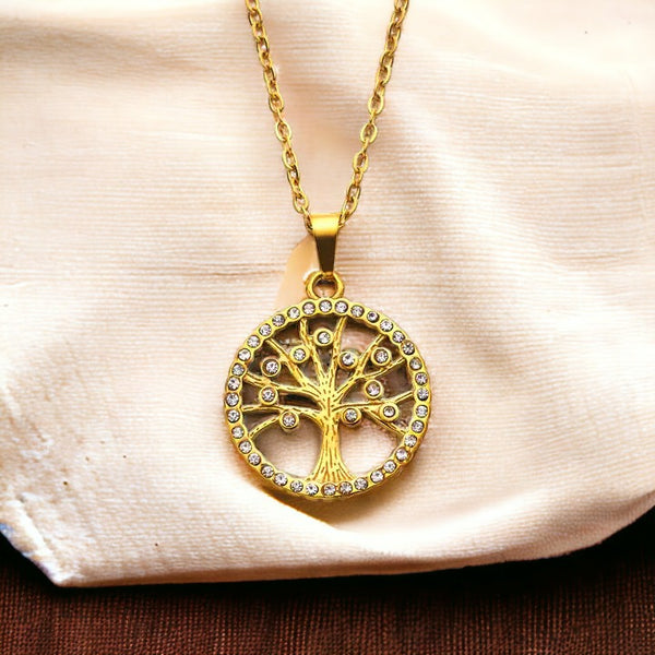 Golden Bough Tree Necklace