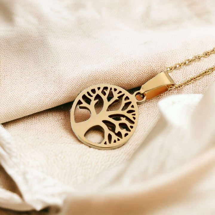 Golden Eternal Tree of Life Necklace