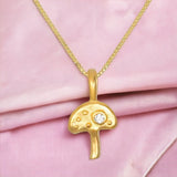 Golden Forest Mushroom Necklace