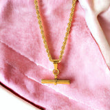 Golden Sophistication T-Bar Necklace