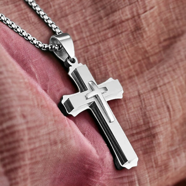 Graceful Silver Cross Necklace