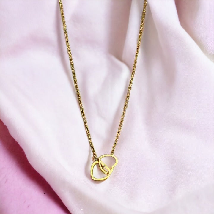 Gold Heart Infinity Necklace