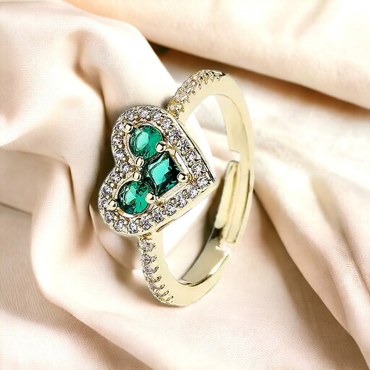 Heart Jade Emerald Ring