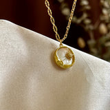 Sun Moon 18kt Gold Plated Stainless Steel Necklace