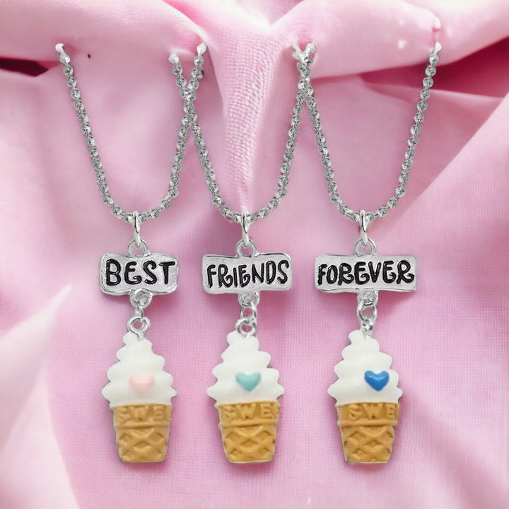 Ice Cream Trio Best Friend Necklace