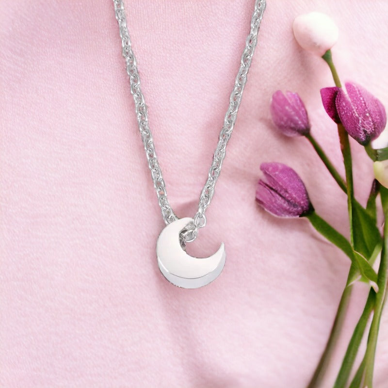 Illuminated Moon Silver Necklace