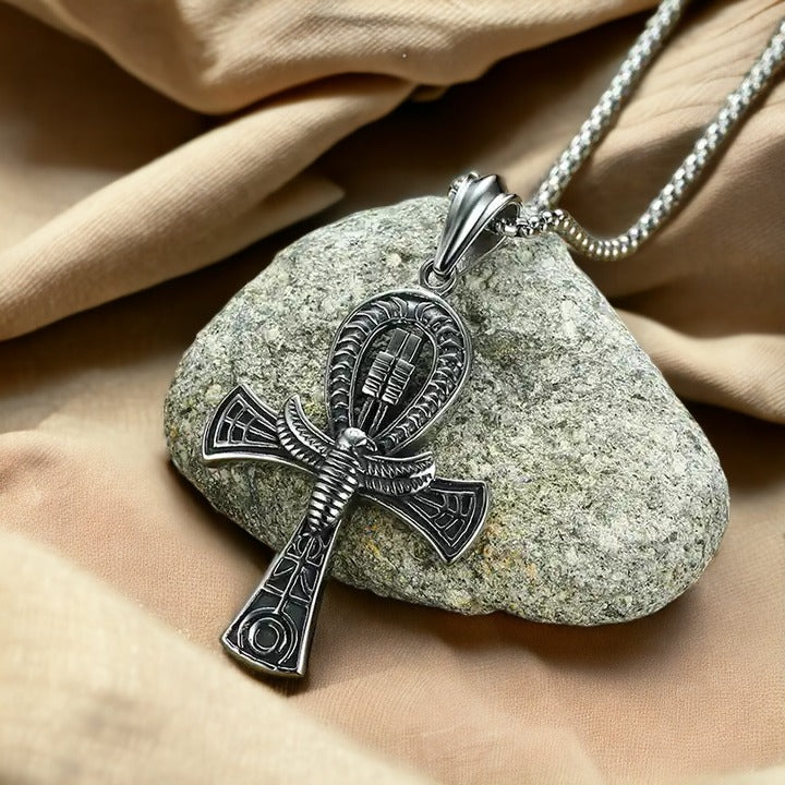 Isis Ankh Silver Egyptian Necklace