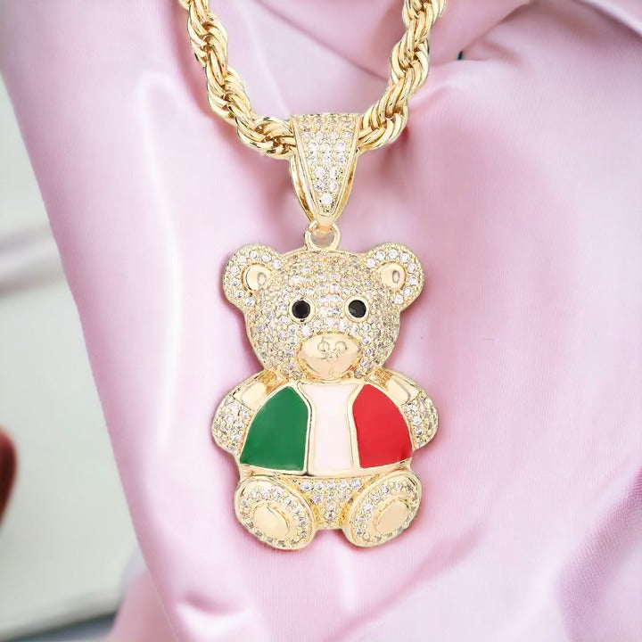 Italian Teddy Bear Necklace