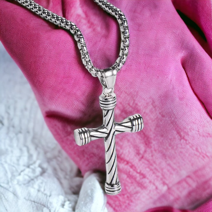 Divine Guidance Cross Necklace Silver