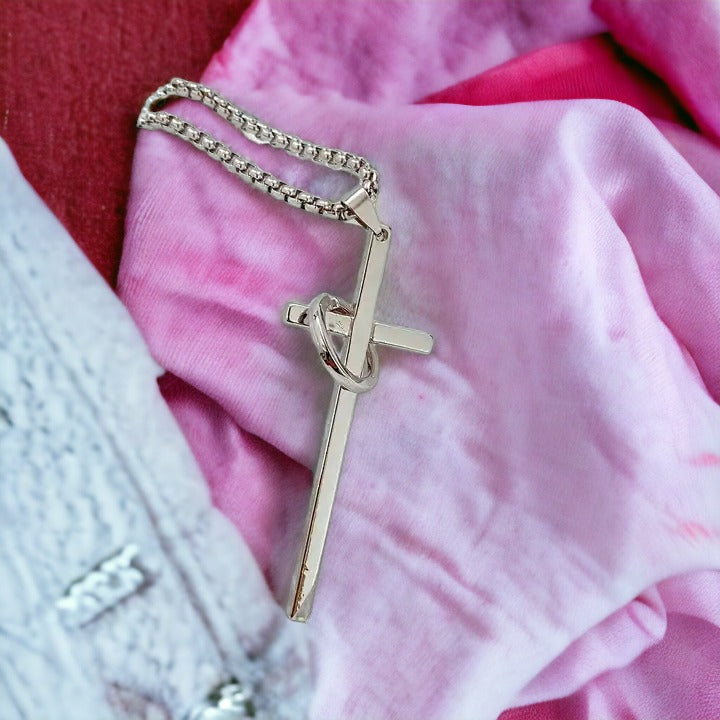 Eternal Star Cross Necklace Silver