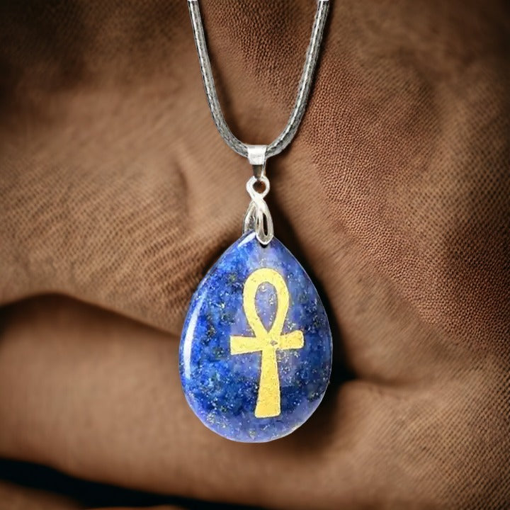 Lapis Ankh Gleam Necklace