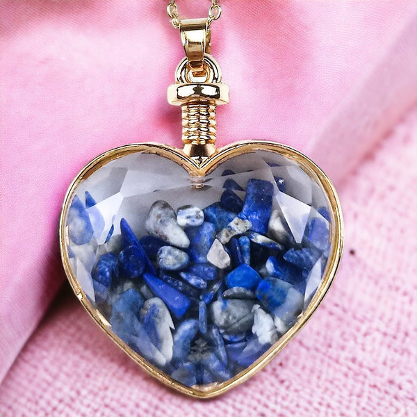 Lapis Heart Night Necklace