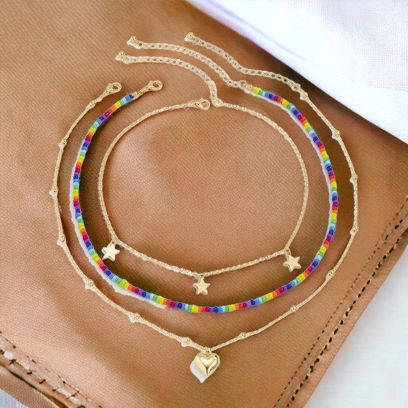 Layered Sun Vibe Boho Necklace