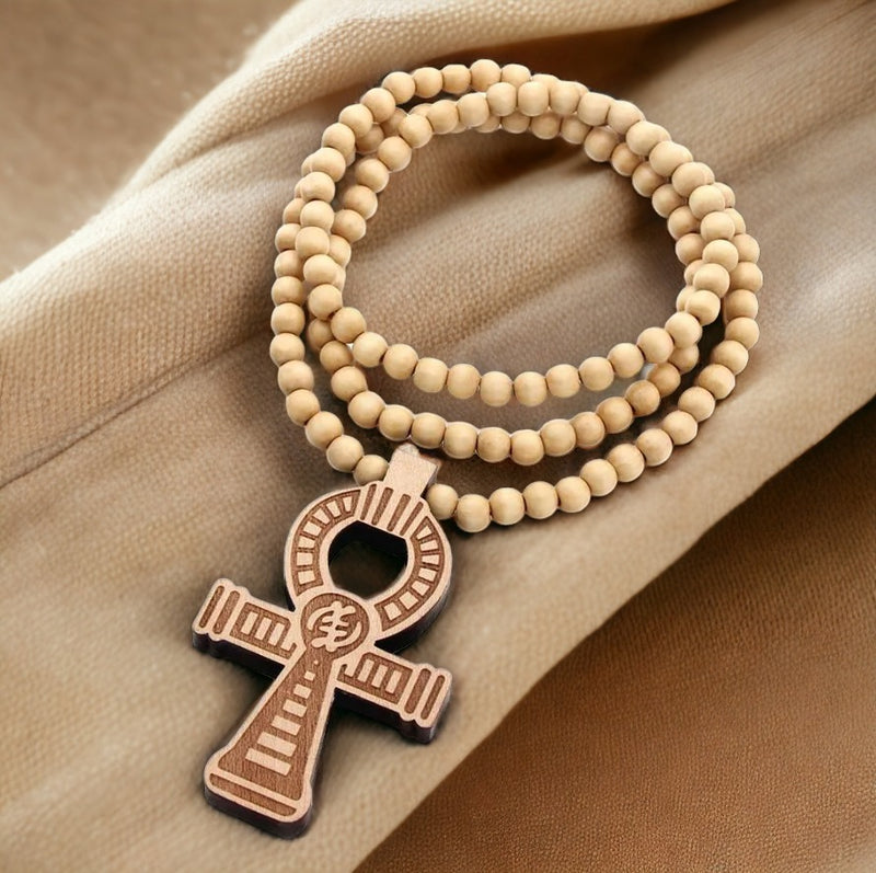 Light Brown Ankh Egyptian Necklace