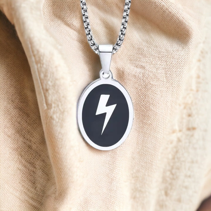 Lightning Strike Silver Necklace