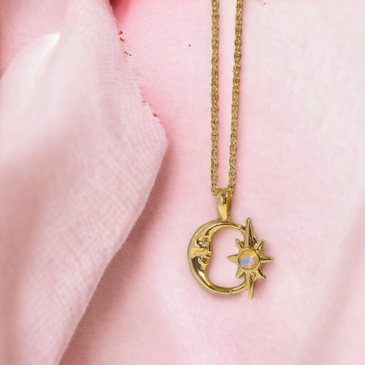 Golden Lunar Orbit Necklace