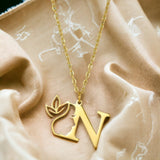 Luxe Flower Initial Necklace