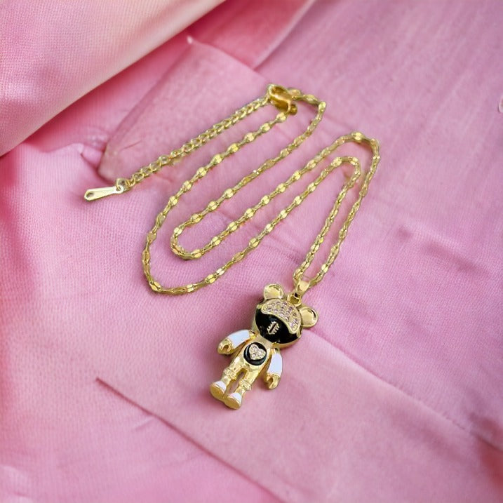 Luxury Gold Teddy Necklace