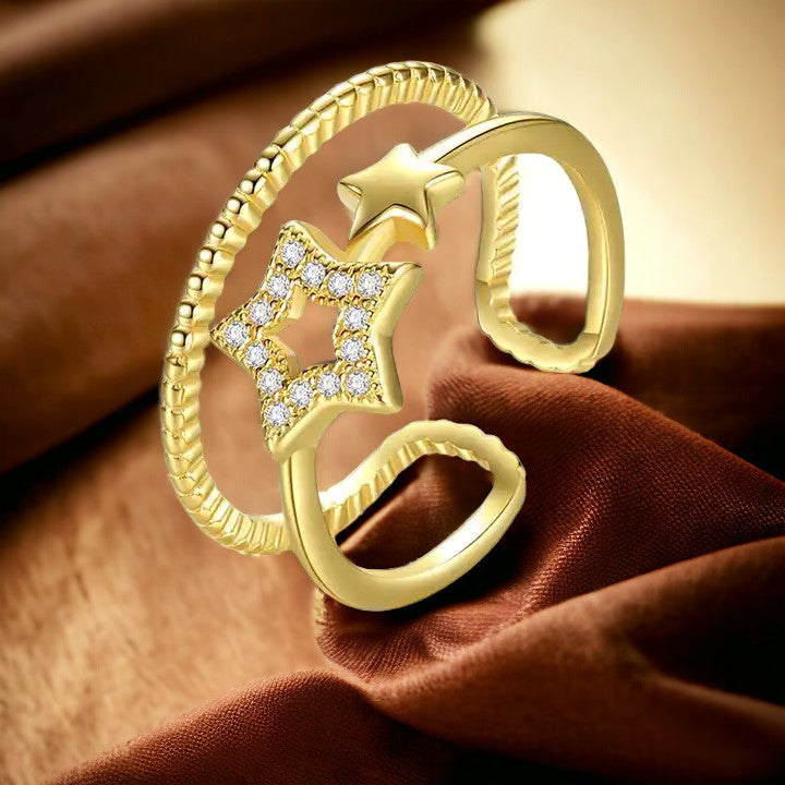 Midnight Spark Star Ring