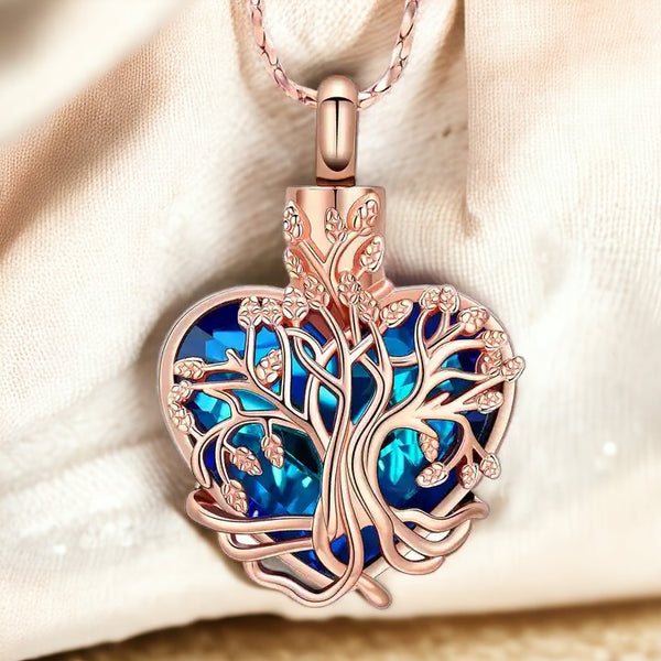 Rose Gold Mystic Tree Silver Necklace