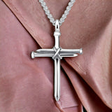 Nail Silver Grace Cross Necklace