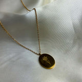 Oval March Birth Month Flower Necklace