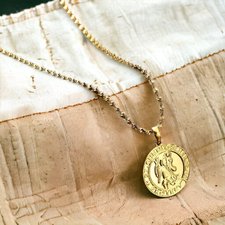 Safe Path Gold St Christopher Necklace