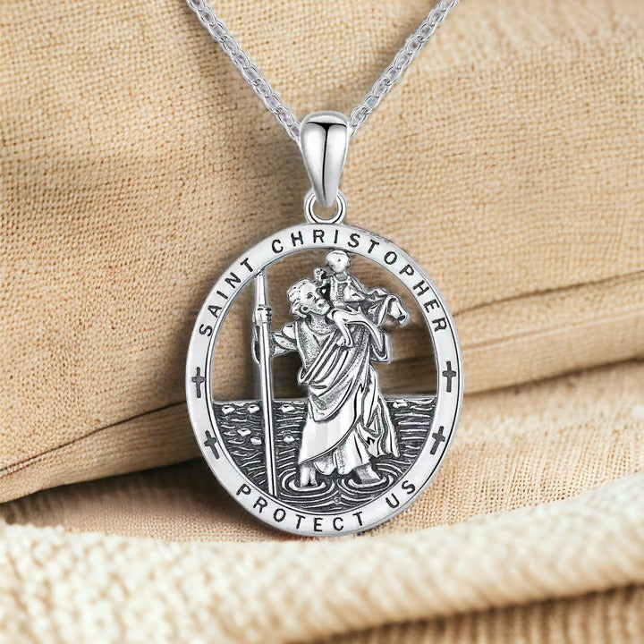 Path Light Silver St Christopher Necklace