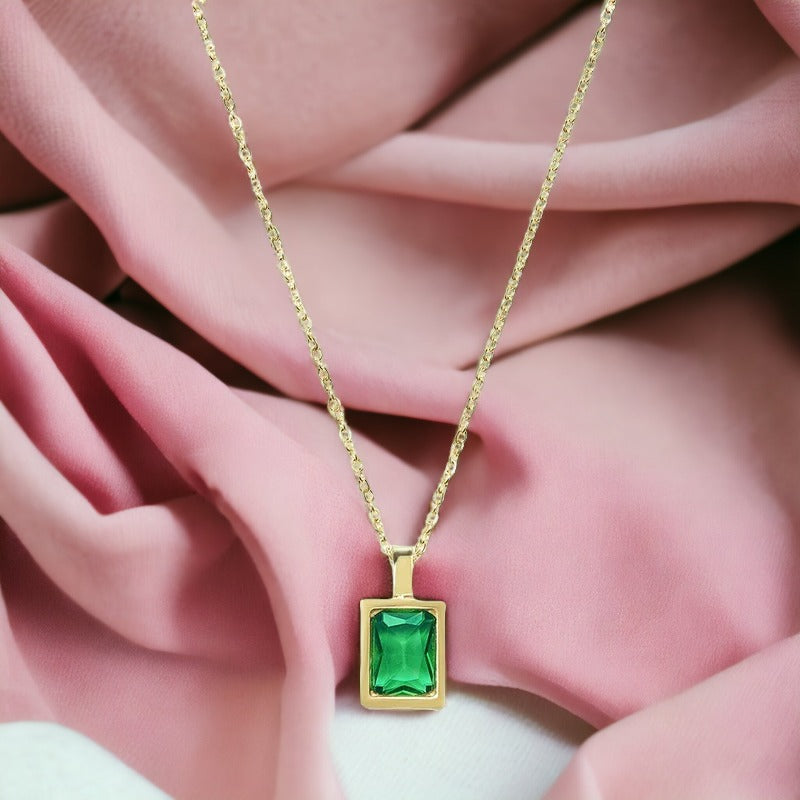 Perfect Square Emerald Necklace