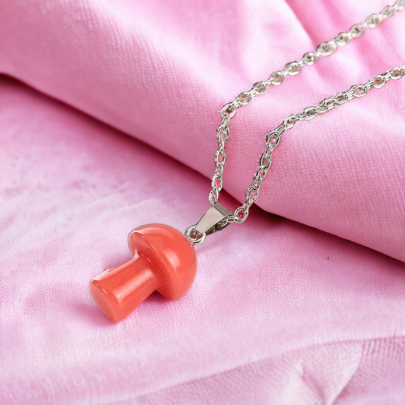 Red Twilight Mushroom Necklace