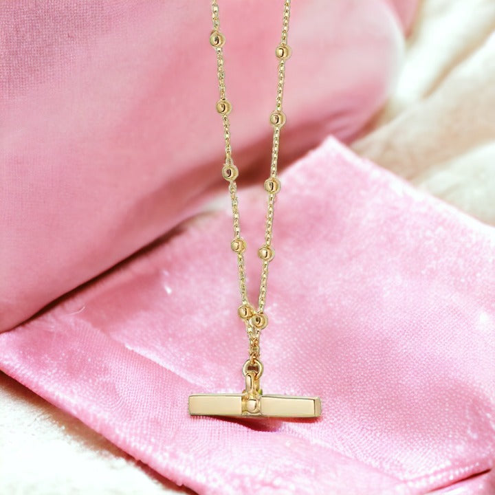 Regal Gold T Bar Necklace