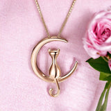 Rose Crescent Moon Necklace