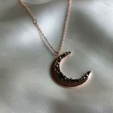 Crystal Crescent Moon Necklace