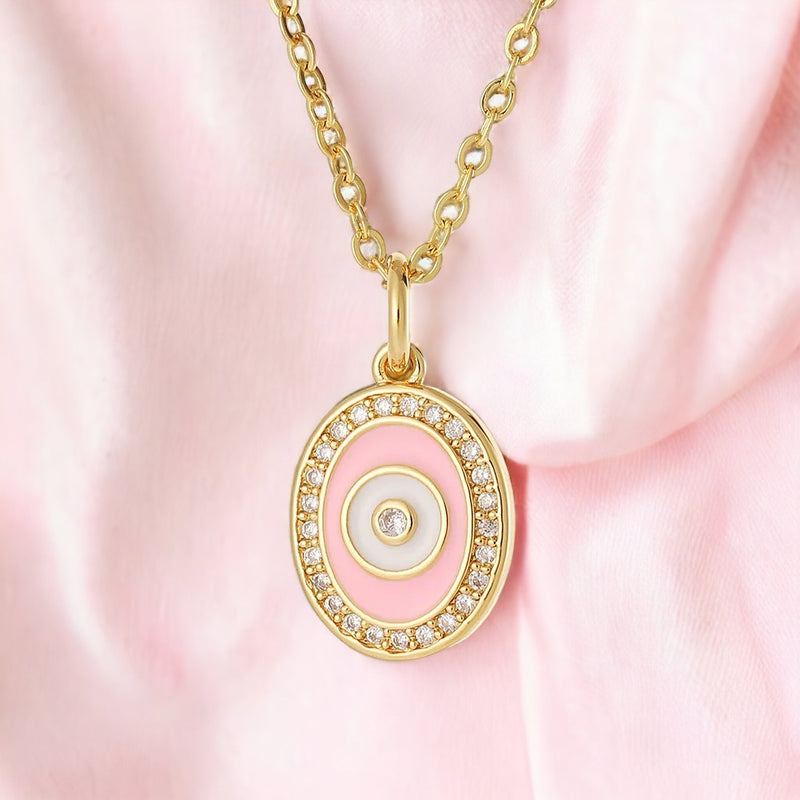 Pink Sapphire Eye Necklace