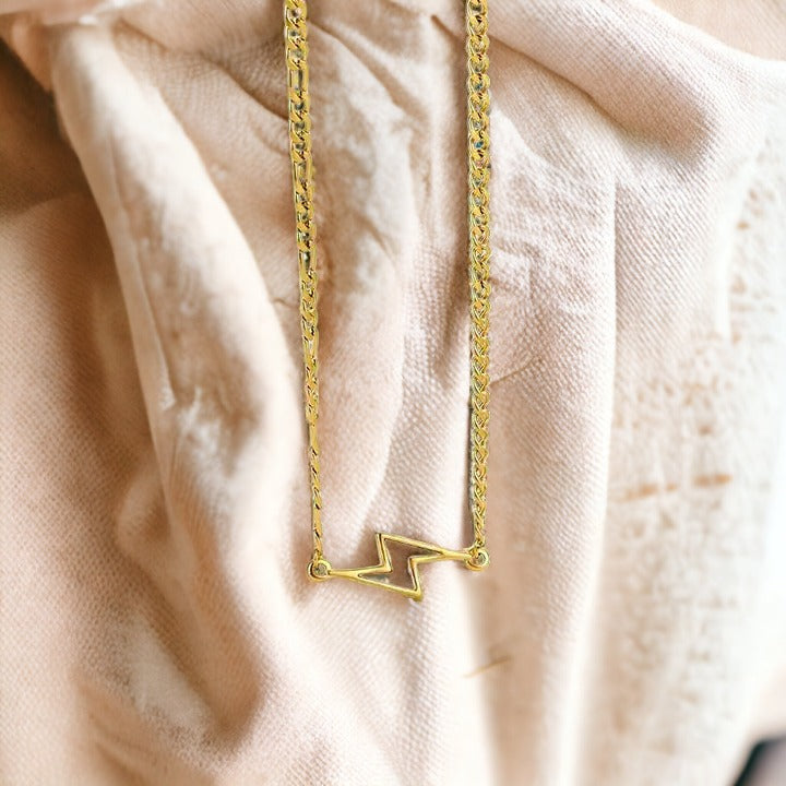 Shimmering Gold Lightning Necklace