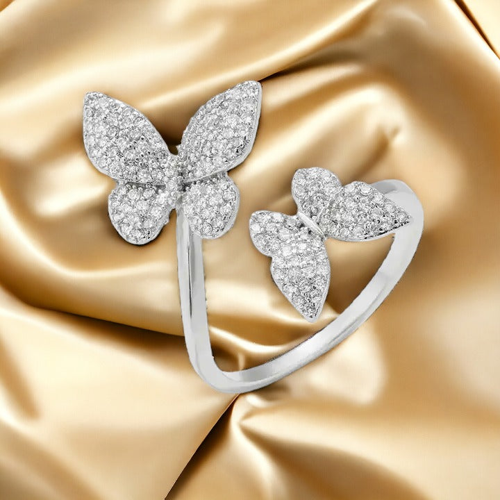 Silver Captivating Butterfly Ring