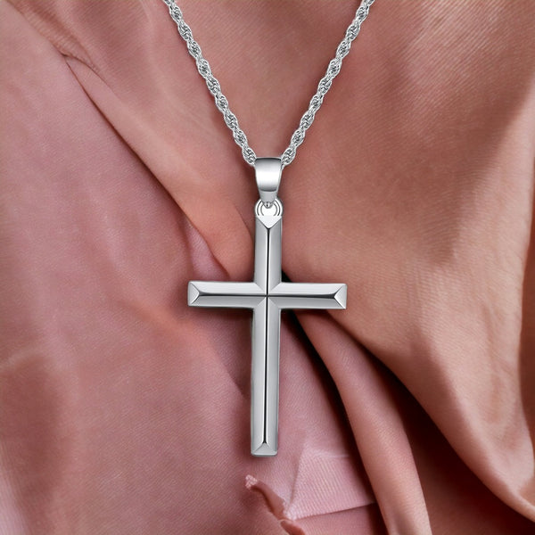 Silver Cross of Clarity Necklace