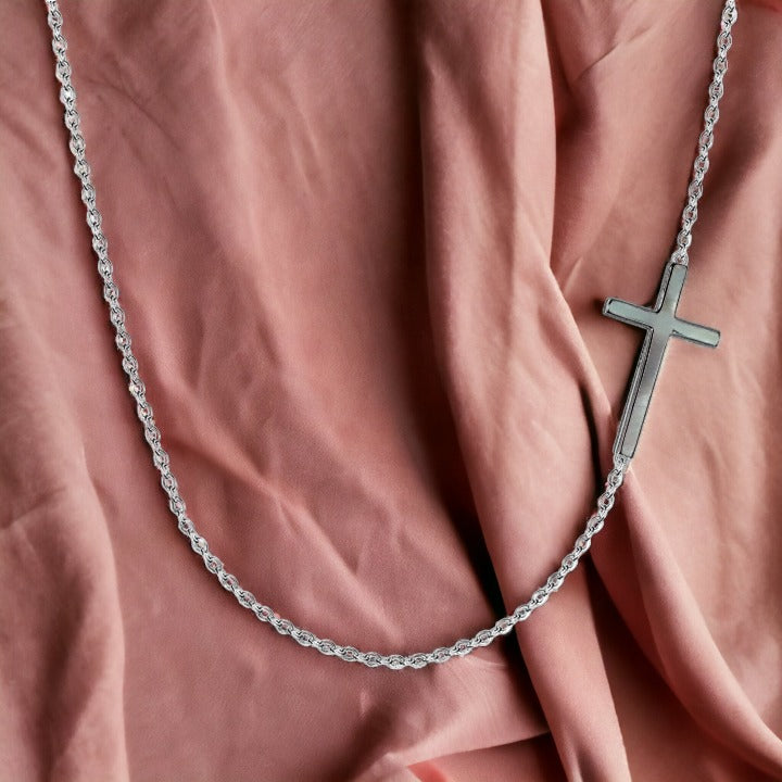 Silver Cross of Peace Necklace