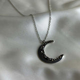 Crystal Crescent Moon Necklace