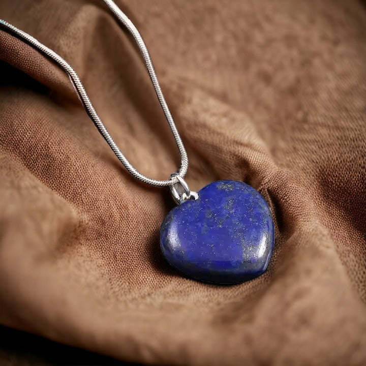 Silver Dream Heart Lapis Necklace