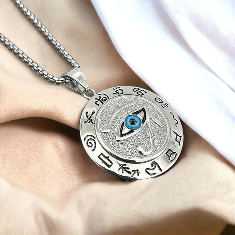 Silver Egyptian Eye Necklace